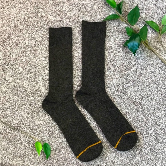 Gold Toe Other - Brown Black Gold Toe Ribbed Crew Socks Women's Men's Unisex Comfy Casual Comfort